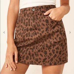 Reformation Jeans Leopard Mini Skirt